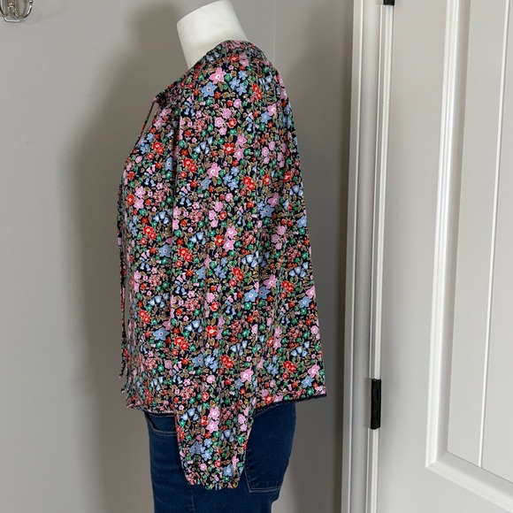 Boden Georgia Smocked Jersey Top Black Floral Flowerbed Shirt Sz 6 - Picture 7 of 14